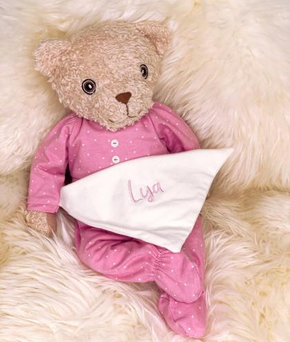 HUGZZEEE Friends Teddy Bobbi, personalisierbar - rosa