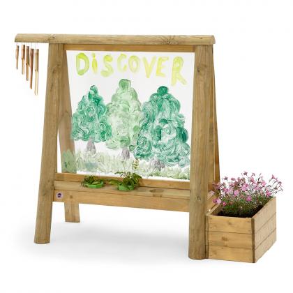 Plum Discovery board for finger paint with planter and lantern - natural