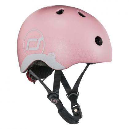 Scoot & Ride Reflektierender Fahrrad Kinderhelm - rosa