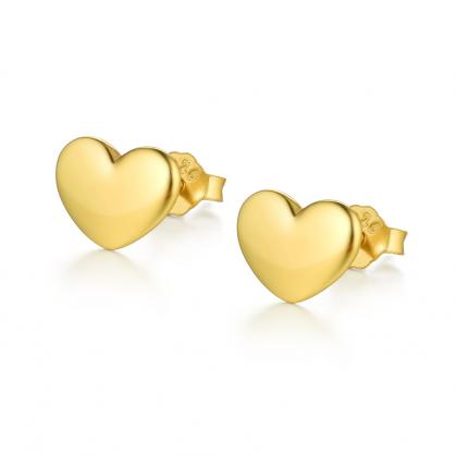 Spring Blossom Hearts Collection earrings, 8mm - gold