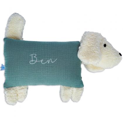 Little Friends cuddly pillow dog Lotta, personalizeable - oldgreen