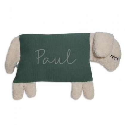 Little Friends cuddly pillow sheep, personalizeable - oldgreen