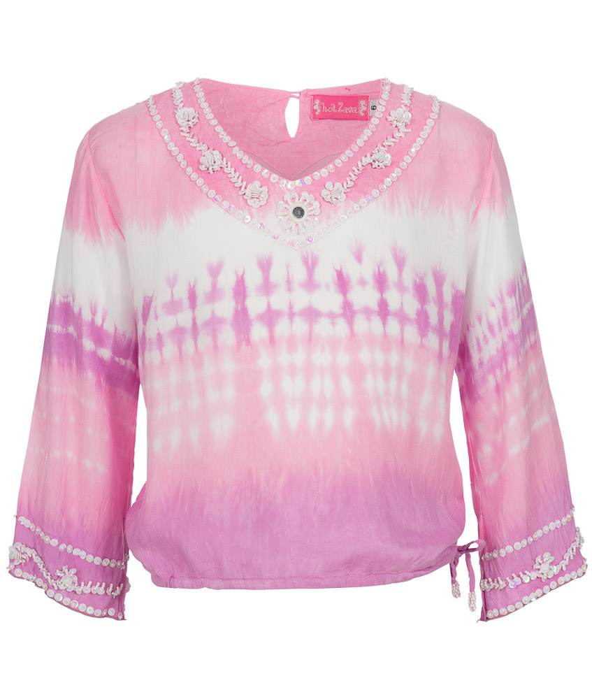 Kids Style Lounge Hot Lava Handmade Blouse With Beads And Sequins In Flamingo High Fashion Online For Kids