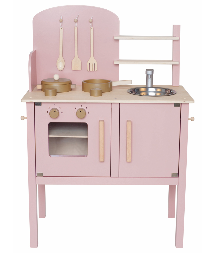 Jabadabado Holz Spielküche mit Utensilien - rosa