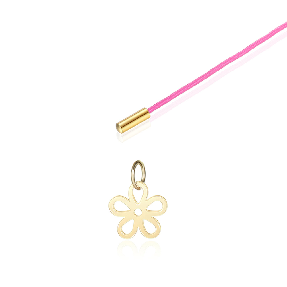 Spring Blossom Siganture kids bracelet, gold, 18 cm - pink